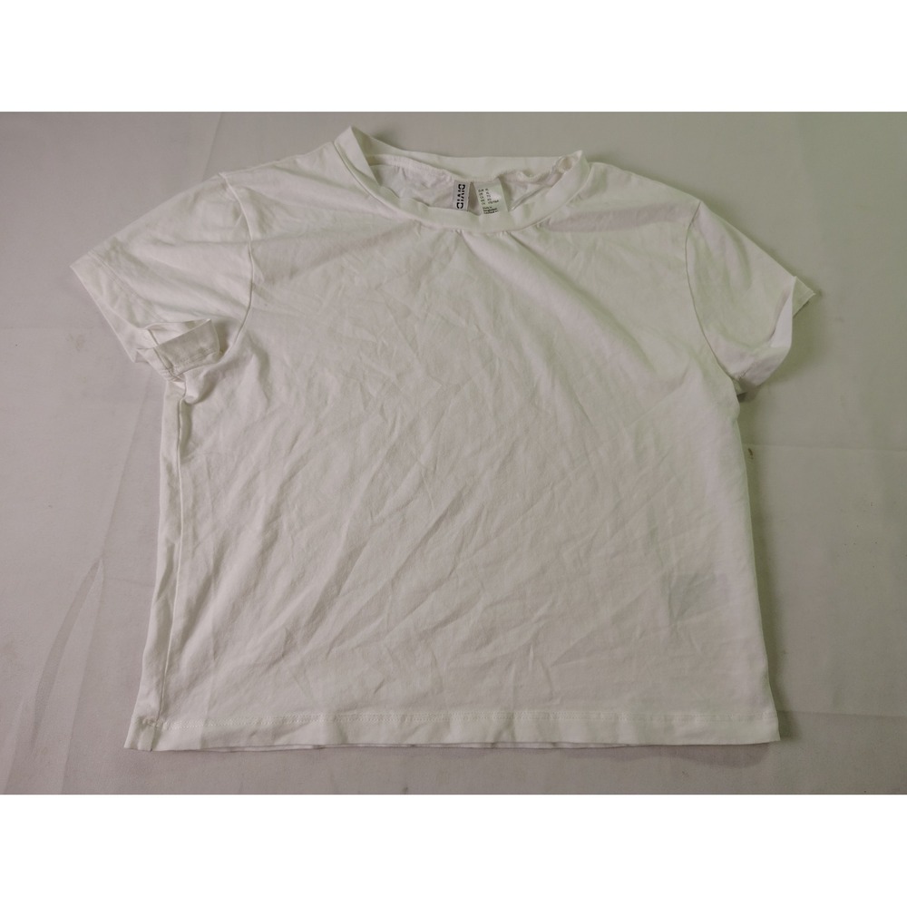 H&M Divided Basique Shirt Womens XL White Short Sleeve Crewneck Boxy Basic Tee